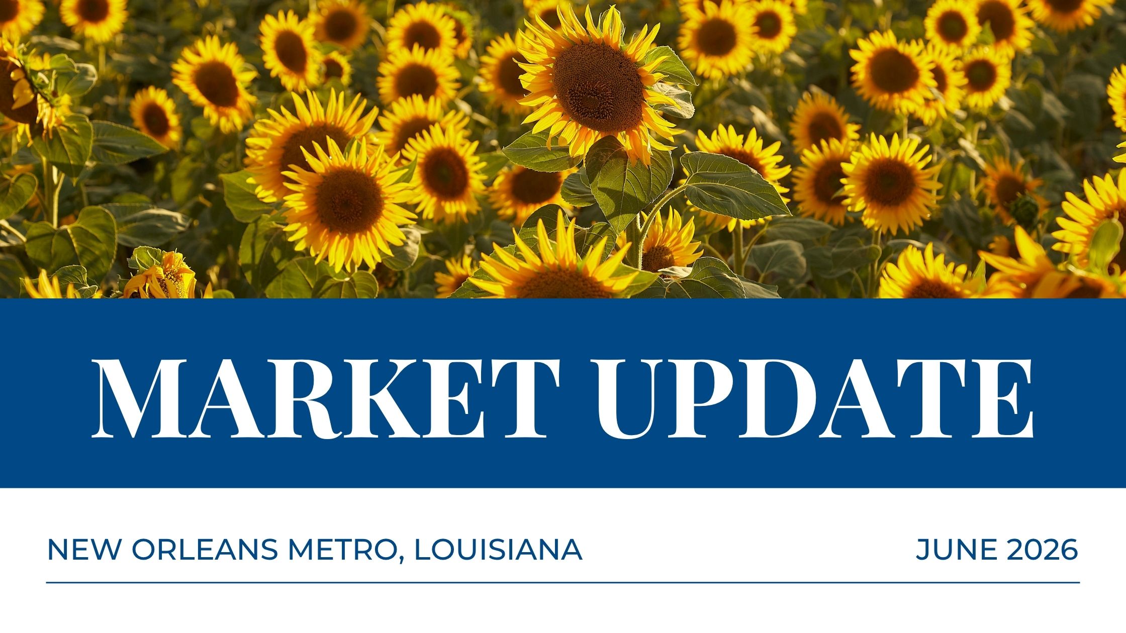 June 2026 New Orleans Metro real estate market update showing home prices, inventory, pending sales and days on market